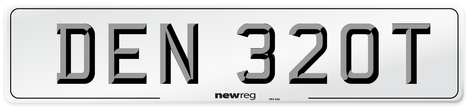 DEN 320T Number Plate from New Reg
